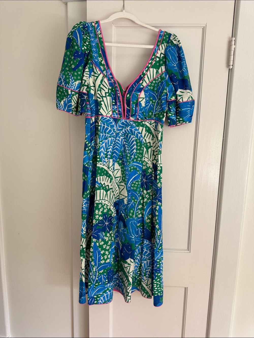 FARM Rio Jungle Panther Green & Blue Print Dress - Picture 3 of 6